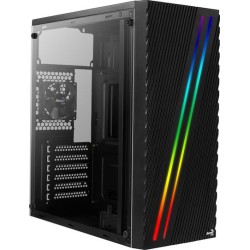 Aerocool Streak Gaming Midi Tower Κουτί Υπολογιστή με Πλαϊνό Παράθυρο και RGB Φωτισμό Μαύρο