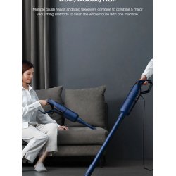 Deerma DX1000W Ηλεκτρική Σκούπα 2 σε 1 Stick & Χειρός 600W Μπλε