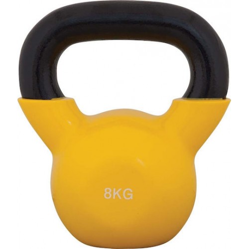 AMILA Kettlebell Βινυλίου 8kg Κίτρινο