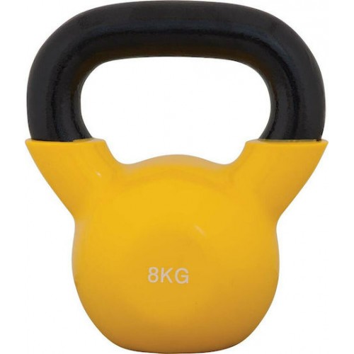 AMILA Kettlebell Βινυλίου 8kg Κίτρινο