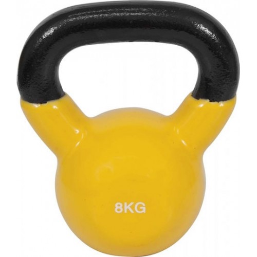 AMILA Kettlebell Βινυλίου 8kg Κίτρινο