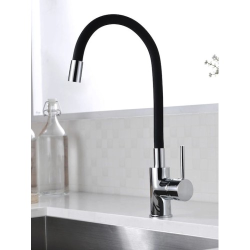 Bruno Ψηλή Σπαστή Μπαταρία Κουζίνας Πάγκου Inox Μαύρη