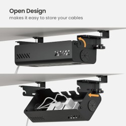 BRATECK cable management γραφείου CC11-22-1, μεταλλικό, 494x167x196mm, μαύρο