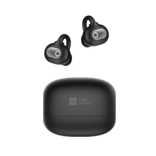 AGM Open Buds 1 – Open-Ear Ακουστικά Bluetooth 5.4 με ANC & LED Display, IPX4, Μαύρο