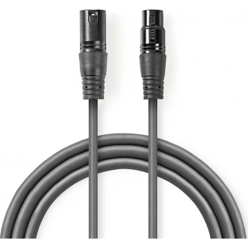 Nedis COTH15010GY30 Γκρι Kαλώδιο ήχου 3pin XLR θηλ. σε 3pin XLR αρσ, 3.0m
