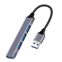 POWERTECH USB hub PT-1114, 4x θυρών, 5Gbps, USB σύνδεση, γκρι