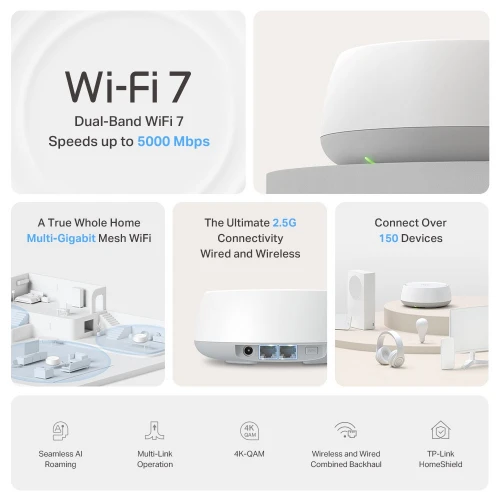 TP-LINK BE3600 Whole Home Mesh Wi-Fi 7 System (DECO BE25(1-PACK)) (TPDECOBE25-1PACK)