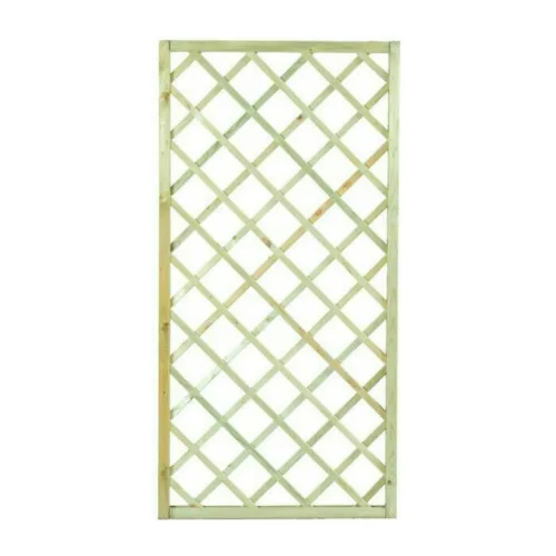 Καφασωτό Κήπου Διαγώνιο (12x12) από Ξύλο με Πλέγμα Ρόμβου σε Μπεζ Χρώμα 180x90cm 30045