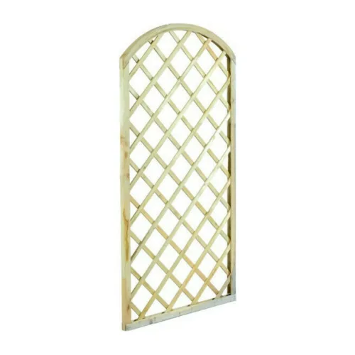 Καφασωτό Κήπου Αψίδα (12x12) από Ξύλο με Πλέγμα Ρόμβου σε Μπεζ Χρώμα 180x90cm 30051