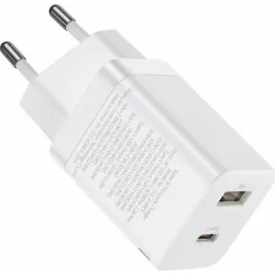 Baseus Φορτιστής Χωρίς Καλώδιο με Θύρα USB-A και Θύρα USB-C 30W Power Delivery Λευκός (Super Si Pro)
