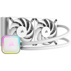 Corsair ICUE H100i RGB Elite Υδρόψυξη Επεξεργαστή Διπλού Ανεμιστήρα 120mm για Socket AM4/AM5/1700/1200/115x Λευκή