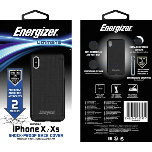 Energizer Θήκη Shockproof Back Cover 2m iPhone X/XS Black