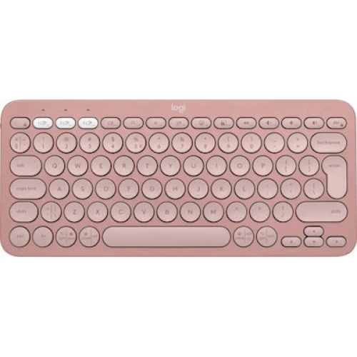 Logitech K380s Ασύρματο Bluetooth Πληκτρολόγιο Αγγλικό US Ροζ