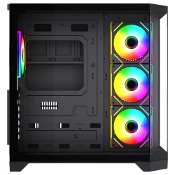 Monarch Gear Pandora Gaming Midi Tower Κουτί Υπολογιστή με Πλαϊνό Παράθυρο Μαύρο