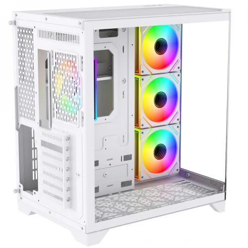Monarch Gear Pandora Gaming Midi Tower Κουτί Υπολογιστή με Πλαϊνό Παράθυρο Λευκό