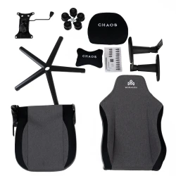 Monarch Gear Chaos Υφασμάτινη Καρέκλα Gaming με Ρυθμιζόμενα Μπράτσα Iron Gray