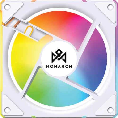 Monarch Gear Zephyrus Case Fan 120mm με RGB Φωτισμό και Σύνδεση 6-Pin 3τμχ Λευκό