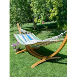 Αιώρα με ξύλινη ράβδο Chillounge Palma Green Bay & σταντ Ευκάλυπτου