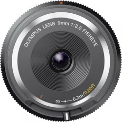 Olympus (OM-System) 9mm 1:8.0 FISHEYE BLACK BODY CAP LENS (BCL-0980) Lense Micro FT