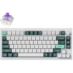 Keychron Q1 HE (Q1H-P1) QMK White Wireless Custom Hall Effect Keyboard Purple Switch US Layout