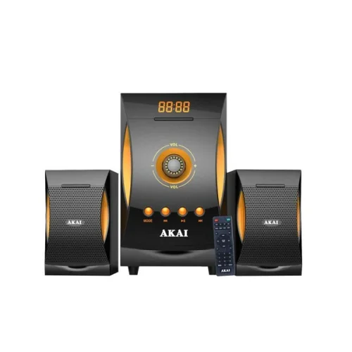 Akai SS032A-3515 – Ηχοσύστημα 2.1 Καναλιών με Subwoofer, Bluetooth, FM & USB/SD (38W RMS) με Τηλεχειριστήριο
