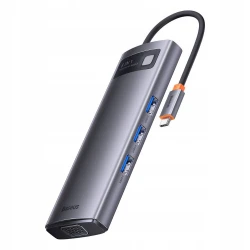 Baseus UltraJoy 7in1 USB-C Docking Station με HDMI 4K PD Ethernet Γκρι (B00052805813-00) (BASB00052805813-00)