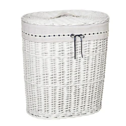 Homcom Ψάθινο Καλάθι Πλυντηρίου Λευκό (850-145WT)