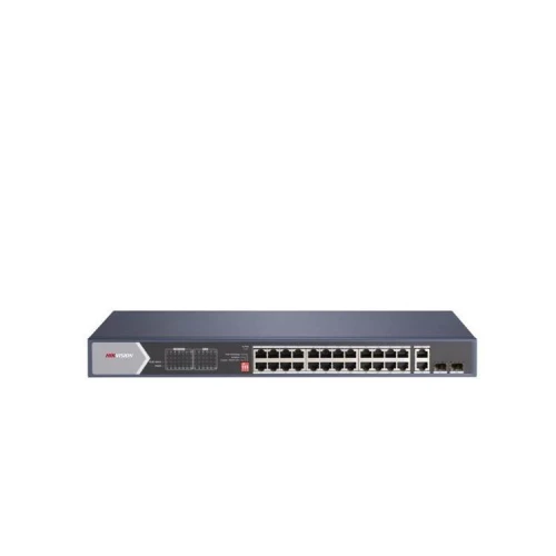 Hikvision POE Unmanaged Switch DS-3E0528HP-E(O-STD) Θύρες : 24+2+2