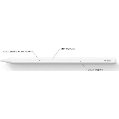 Apple Pencil (2nd Generation) Ψηφιακή Γραφίδα Αφής με Palm Rejection για iPad σε Λευκό χρώμα MU8F2ZM/A