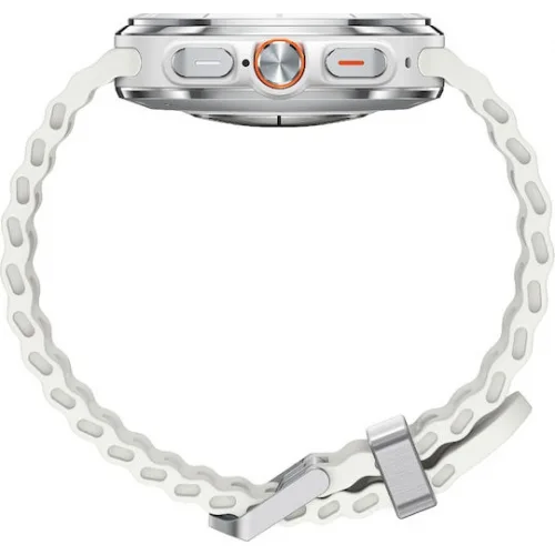 Samsung Galaxy Watch Ultra (2025) Titanium 47mm Αδιάβροχο με eSIM και Παλμογράφο (Λευκό)