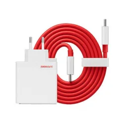 OnePlus Φορτιστής με Θύρα USB-A και Θύρα USB-C και Καλώδιο USB-C - USB-C 120W Power Delivery Λευκός (SuperVooc)