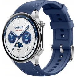 OnePlus Watch 2 Stainless Steel 47mm Αδιάβροχο με Παλμογράφο (Nordic Blue Edition)