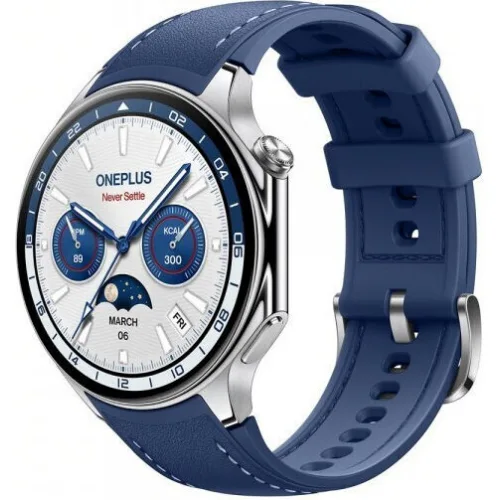 OnePlus Watch 2 Stainless Steel 47mm Αδιάβροχο με Παλμογράφο (Nordic Blue Edition)
