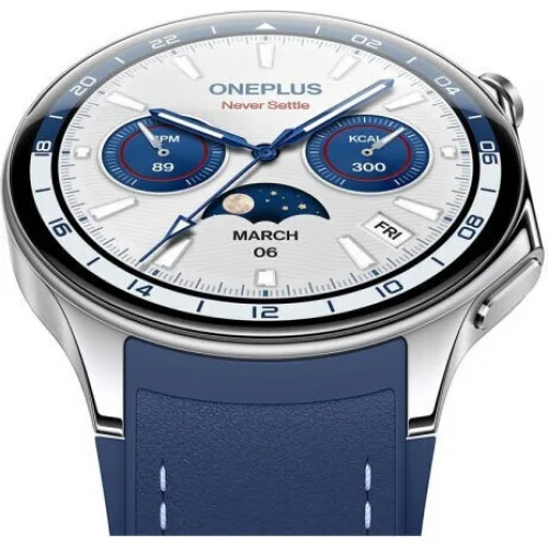OnePlus Watch 2 Stainless Steel 47mm Αδιάβροχο με Παλμογράφο (Nordic Blue Edition)
