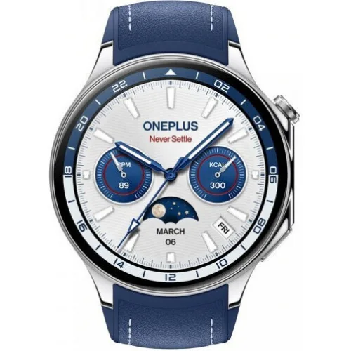 OnePlus Watch 2 Stainless Steel 47mm Αδιάβροχο με Παλμογράφο (Nordic Blue Edition)