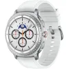 Samsung Galaxy Watch8 Classic LTE Stainless Steel 46mm Αδιάβροχο με eSIM και Παλμογράφο (Λευκό)