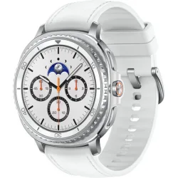 Samsung Galaxy Watch8 Classic LTE Stainless Steel 46mm Αδιάβροχο με eSIM και Παλμογράφο (Λευκό)