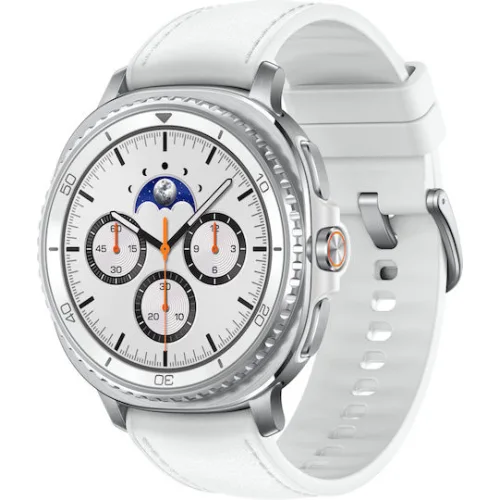 Samsung Galaxy Watch8 Classic LTE Stainless Steel 46mm Αδιάβροχο με eSIM και Παλμογράφο (Λευκό)