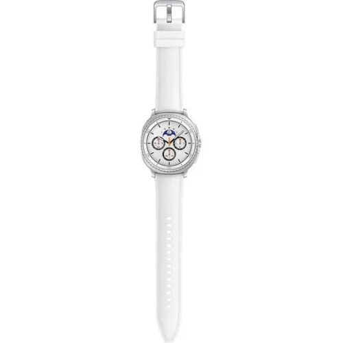 Samsung Galaxy Watch8 Classic LTE Stainless Steel 46mm Αδιάβροχο με eSIM και Παλμογράφο (Λευκό)