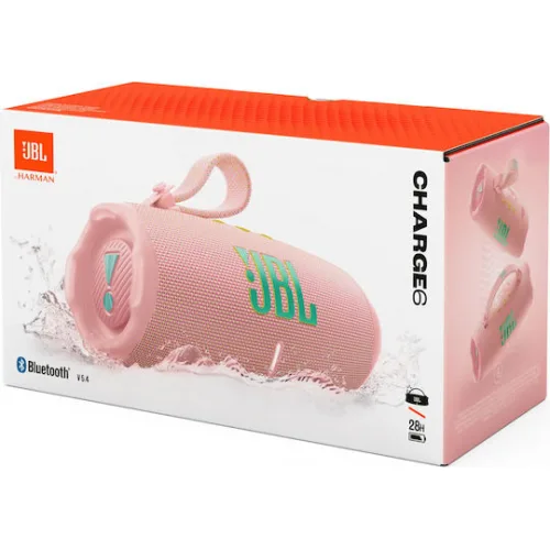 JBL Charge 6 Αδιάβροχο Ηχείο Bluetooth 45W με Διάρκεια Μπαταρίας έως 28 ώρες Ροζ