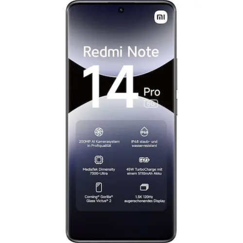 Xiaomi Redmi Note 14 Pro 5G Dual SIM (12/512GB) Midnight Black
