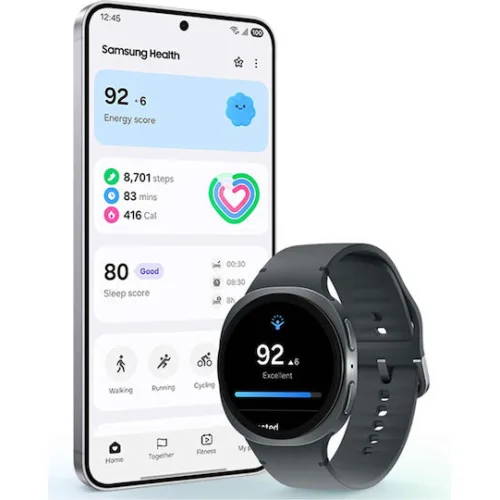 Samsung Galaxy Watch8 LTE Aluminium 40mm Αδιάβροχο με eSIM και Παλμογράφο (Ασημί)