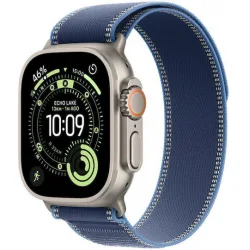 Apple Watch Ultra 3 Titanium 49mm Αδιάβροχο με eSIM και Παλμογράφο (Natural Titanium Case with Blue/Bright Blue Trail Loop - M/L)