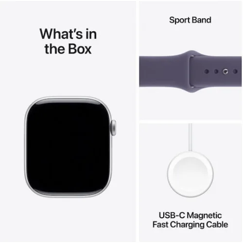 Apple Watch Series 11 Aluminium 46mm Αδιάβροχο με Παλμογράφο (Silver Aluminium Case with Purple Fog Sport Band - M/L) Apple Watch Series 11 Aluminium 46mm Αδιάβροχο με Παλμογράφο (Silver Aluminium Case with Purple Fog Sport Band - M/L)