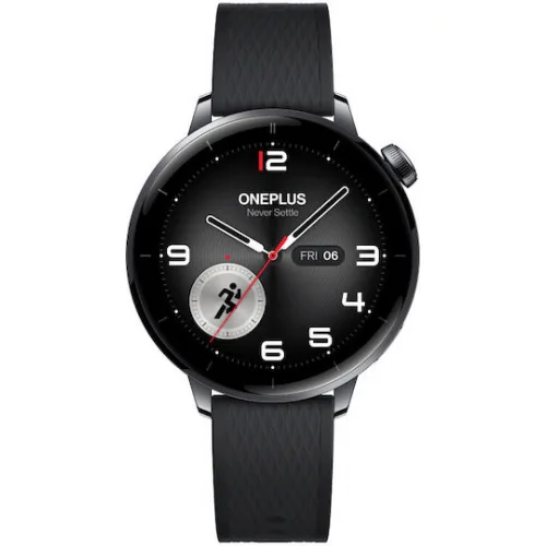 OnePlus Watch 3 Stainless Steel 43mm Αδιάβροχο με Παλμογράφο (Black Steel)