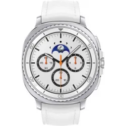 Samsung Galaxy Watch8 Classic Stainless Steel 46mm Αδιάβροχο με Παλμογράφο (Λευκό)