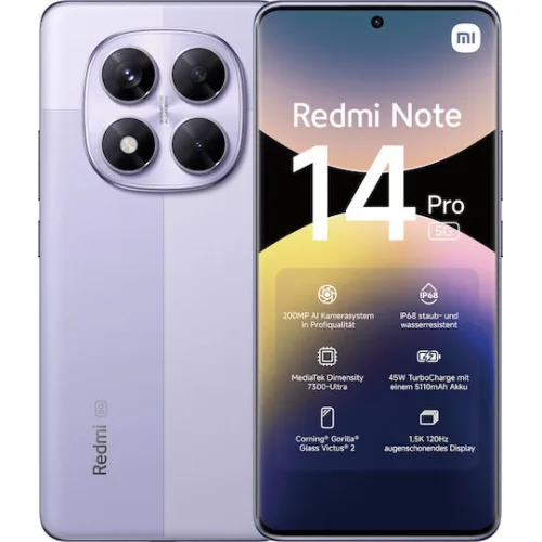 Xiaomi Redmi Note 14 Pro 5G Dual SIM (8/256GB) Lavender Purple Xiaomi Redmi Note 14 Pro 5G Dual SIM (8/256GB) Lavender Purple