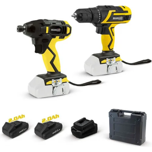 Bormann BCD2610 Σετ Δραπανοκατσάβιδο & Κατσαβίδι 20V με 2 Μπαταρίες 2Ah και Θήκη