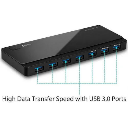 TP-LINK UH700 v3 USB 3.0 Hub 7 Θυρών με σύνδεση USB-A & Θύρα Φόρτισης και Εξωτερική Παροχή Ρεύματος
