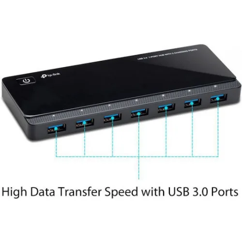 TP-LINK UH720 v4 USB 3.0 Hub 7 Θυρών με σύνδεση USB-A & Θύρα Φόρτισης και Εξωτερική Παροχή Ρεύματος